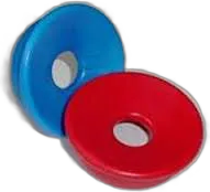 Red and Blue Foam Rubber Ear Cushions